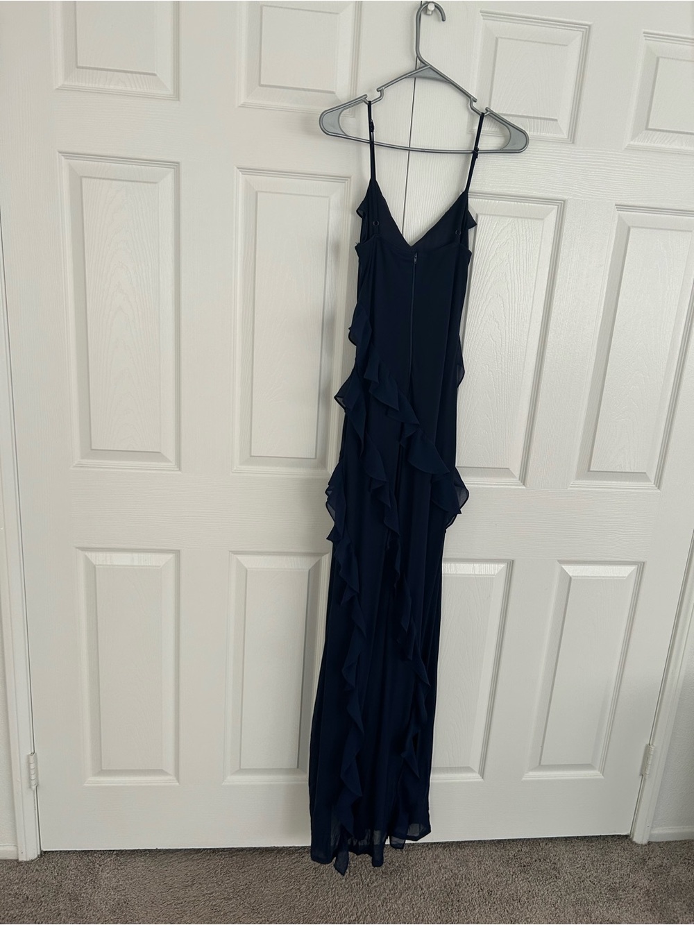 Windsor Navy Ruffle Maxi Dress